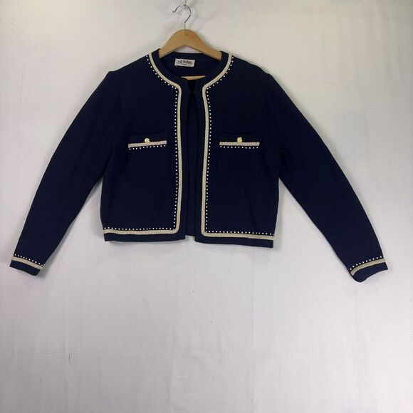St. John Vintage St. John Collection By Marie Gray Knit Women's Navy Cardigan